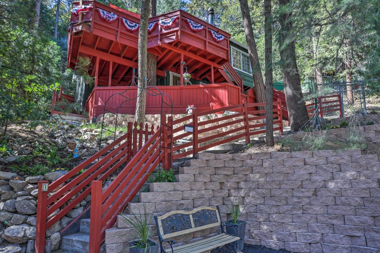 Boho Crestline Cabin, 1 Mile To Lake Gregory! Exteriör bild