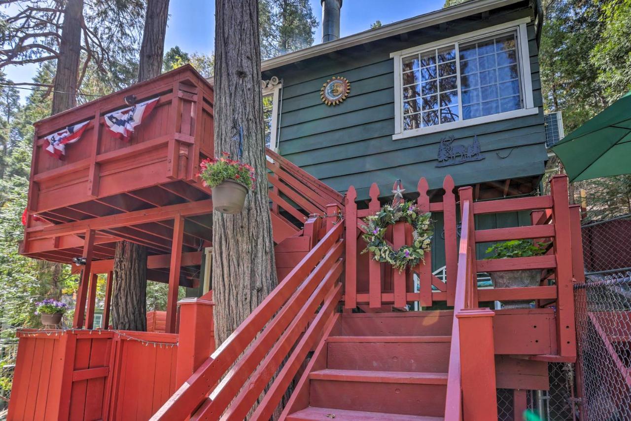Boho Crestline Cabin, 1 Mile To Lake Gregory! Exteriör bild